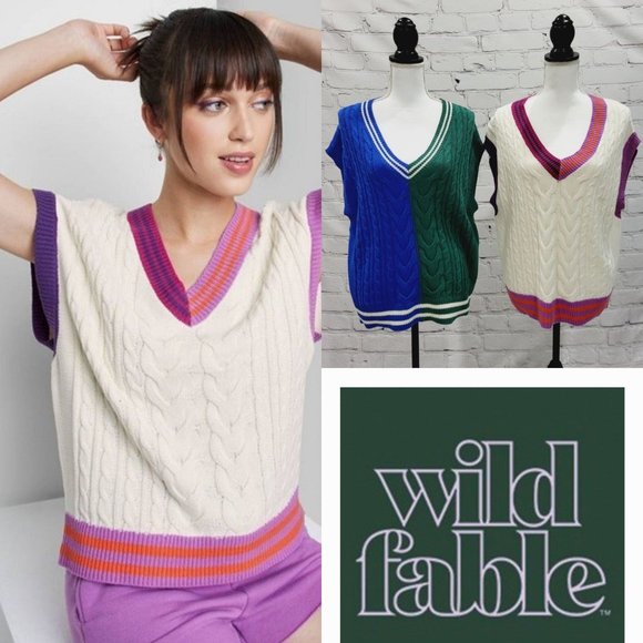 Wild Fable Sweaters - Wild Fable, Bundle of Juniors' Oversized Sweater Vests, DP4-FD